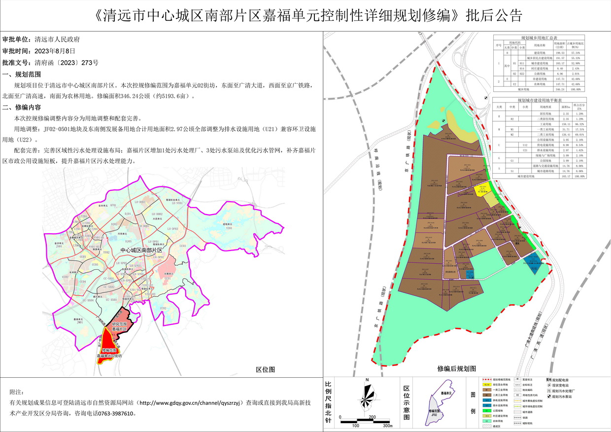 《清遠市中心城區南部片區嘉福單元控制性詳細規劃修編》批后公告---s.jpg