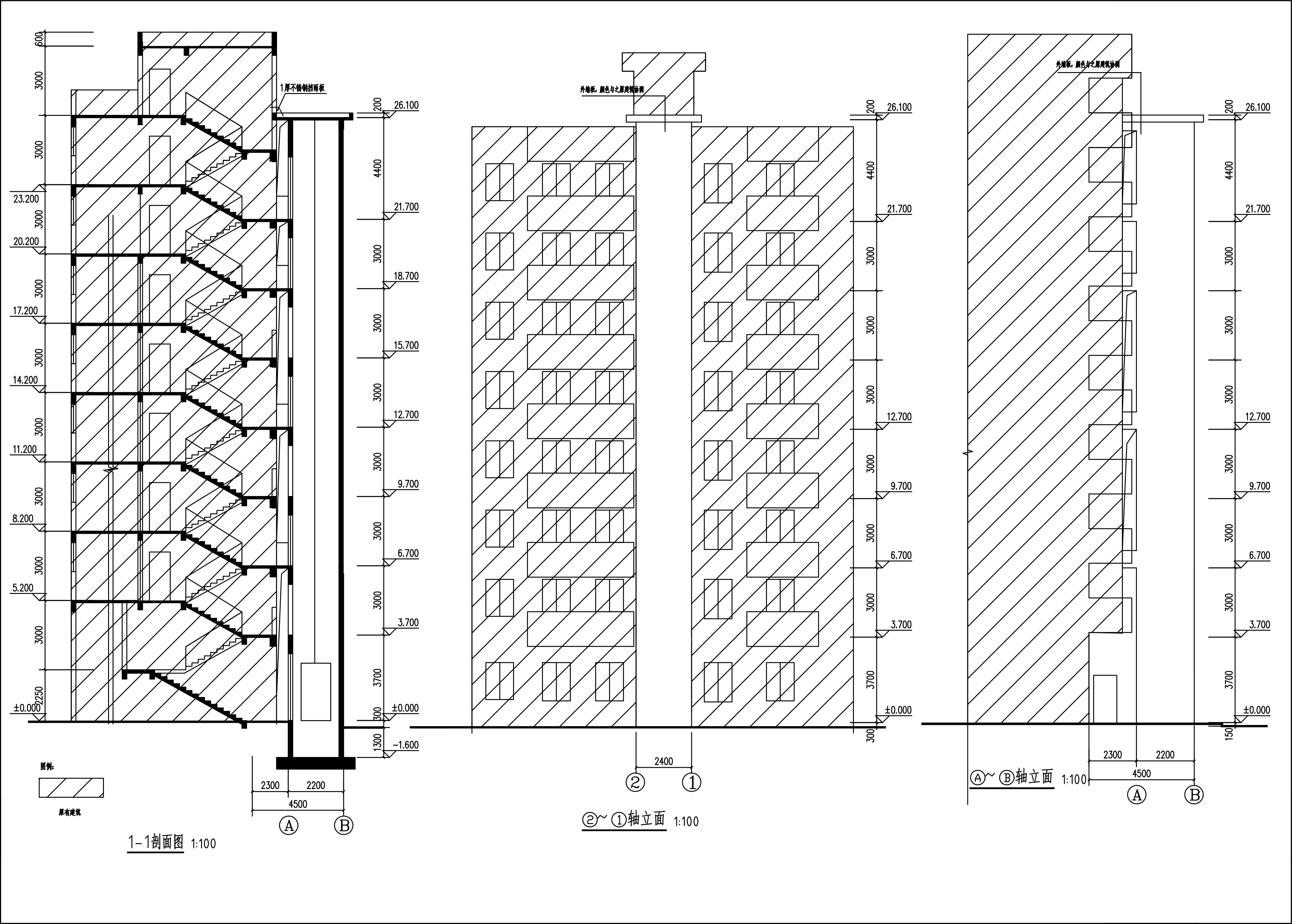 新城清遠(yuǎn)供電局宿舍電梯建筑圖_立面、剖面.jpg