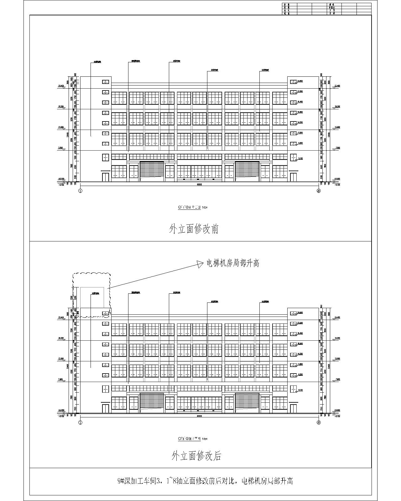 9#、1~8軸立面外立面修改前后對比（電梯機房局部升高）.jpg